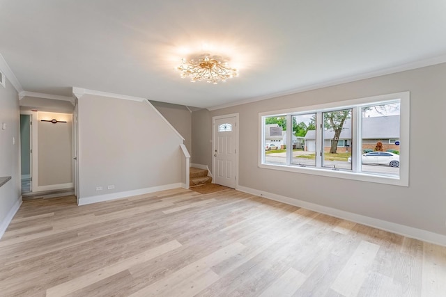 437 Winnebago St, Park Forest, IL 60466 - entryway featuring crown molding, stairs, and wood finished floors