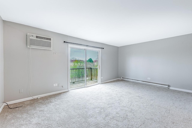 4309 W Park Lane Dr Unit 2B, Alsip, IL 60803 - unfurnished room featuring a baseboard radiator, carpet flooring, and a wall unit AC