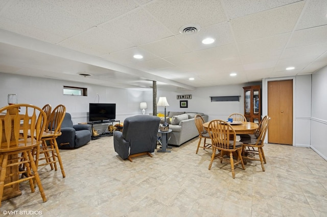 10245 Mcnerney Dr, Franklin Park, IL 60131 - dining space featuring recessed lighting and a paneled ceiling