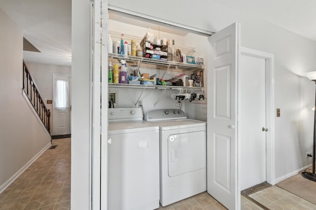 1021 Mobile Cir, Elk Grove Village, IL 60007 - washroom with independent washer and dryer and baseboards