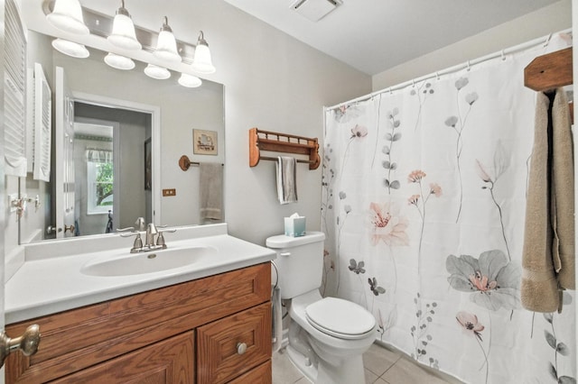 1021 Mobile Cir, Elk Grove Village, IL 60007 - full bathroom featuring vanity, tile patterned flooring, and a shower with shower curtain