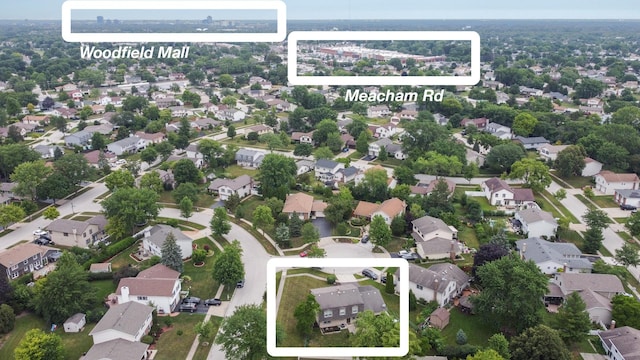 1021 Mobile Cir, Elk Grove Village, IL 60007 - aerial perspective of suburban area featuring property parcel outlined