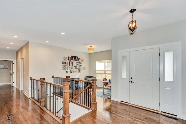 24401 S Clydesdale Ct, Manhattan, IL 60442 - foyer featuring wood finished floors and recessed lighting
