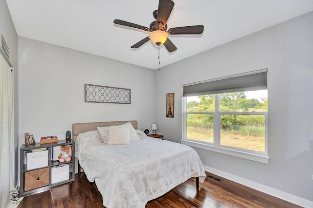 24401 S Clydesdale Ct, Manhattan, IL 60442 - bedroom with dark wood finished floors and a ceiling fan