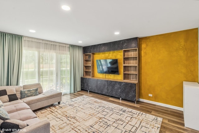 1111 Pleasant Run Dr Unit 905, Wheeling, IL 60090 - living area with wood finished floors and recessed lighting