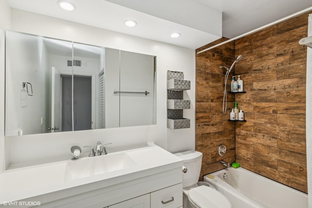 1111 Pleasant Run Dr Unit 905, Wheeling, IL 60090 - bathroom featuring vanity, shower / tub combination, and recessed lighting