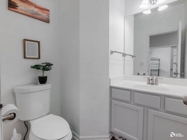 424 Grape Vine Trl, Oswego, IL 60543 - half bathroom featuring toilet and vanity