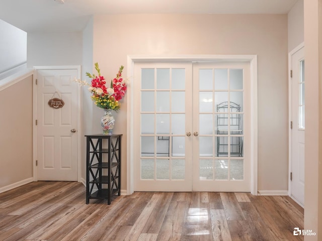 424 Grape Vine Trl, Oswego, IL 60543 - foyer entrance featuring wood finished floors and french doors