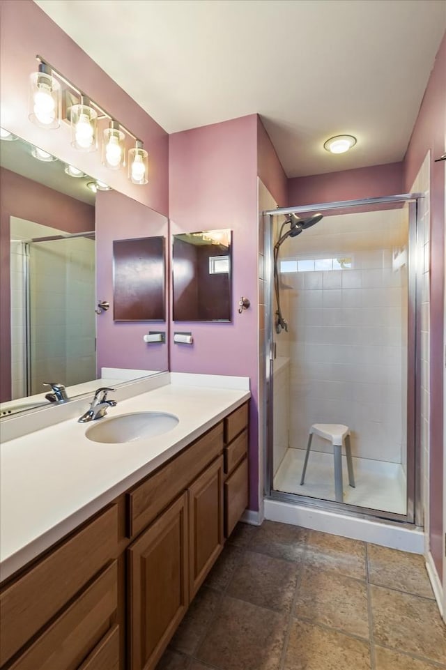 627 S Jade Ln, Round Lake, IL 60073 - full bathroom with vanity and a stall shower