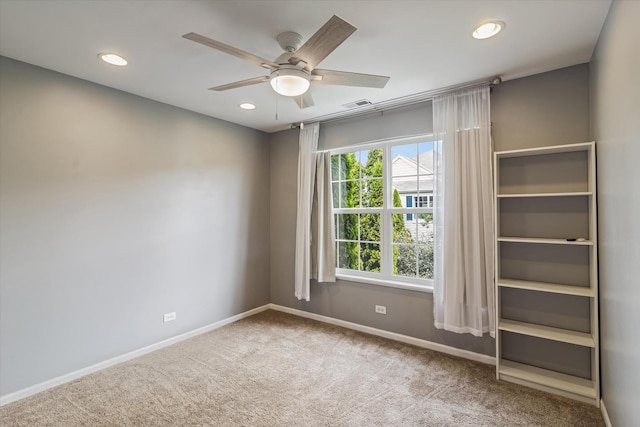 627 S Jade Ln, Round Lake, IL 60073 - unfurnished bedroom featuring carpet flooring, recessed lighting, and ceiling fan