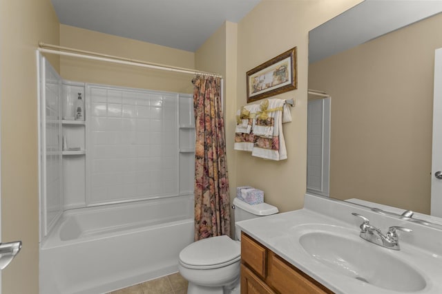 1780 Briarheath Dr, Aurora, IL 60505 - full bathroom with vanity, shower / bath combination with curtain, and tile patterned floors