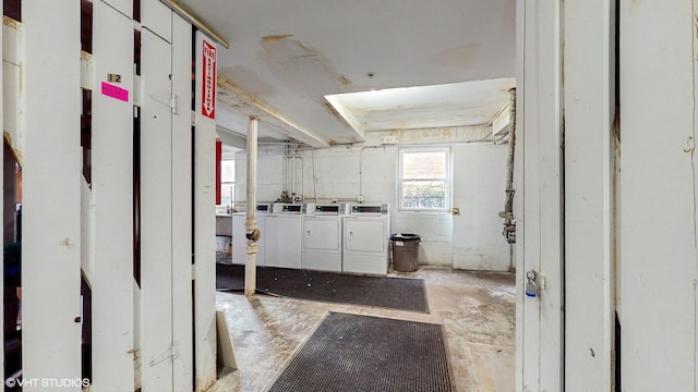 4629 Main St Unit 2A, Skokie, IL 60076 - bathroom featuring washing machine and dryer and vanity