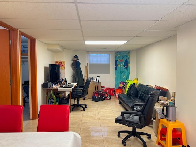 450 W 29th St, Chicago, IL 60616 - rec room featuring a paneled ceiling and tile patterned floors