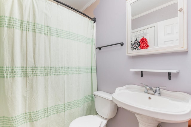 615 S 12th Ave, Saint Charles, IL 60174 - bathroom featuring crown molding and a shower with curtain