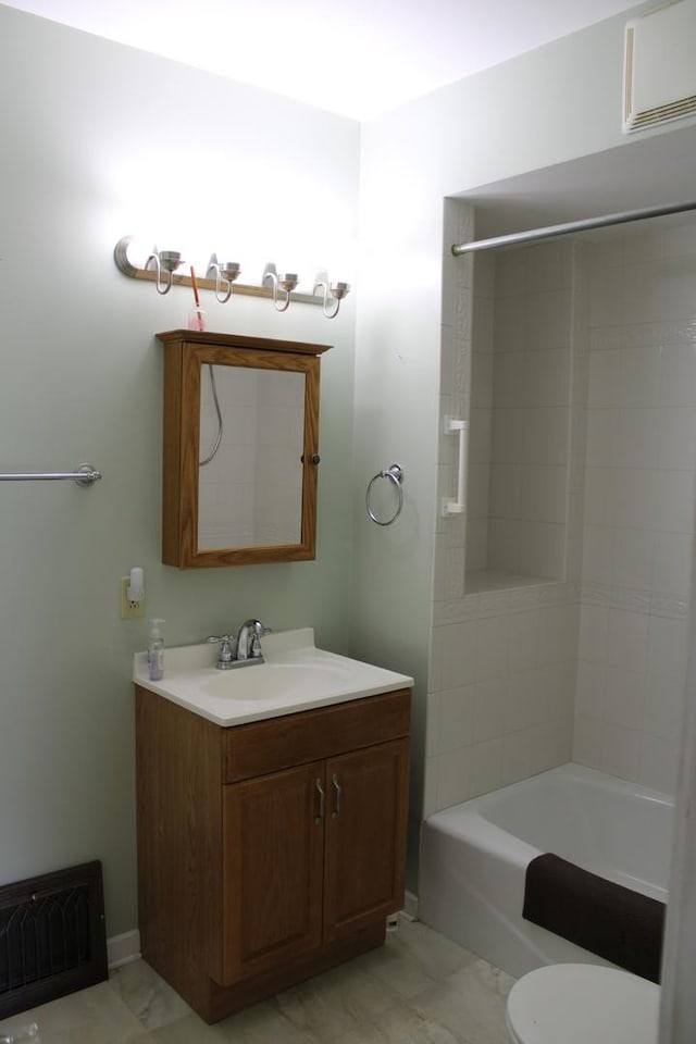 316 Marguerite St, Elgin, IL 60123 - full bath with vanity, bathing tub / shower combination, and marble look tile flooring