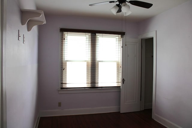 316 Marguerite St, Elgin, IL 60123 - empty room featuring a ceiling fan and dark wood finished floors