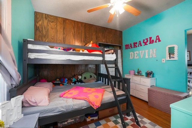 208 Frank Ave, Joliet, IL 60435 - bedroom with wood finished floors and ceiling fan