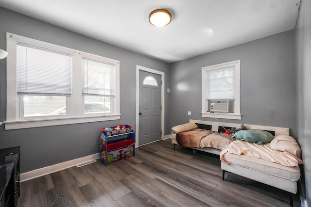 208 Frank Ave, Joliet, IL 60435 - sitting room featuring cooling unit and dark wood-type flooring