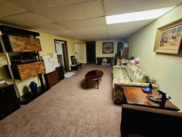 3N736 Locust Ave, West Chicago, IL 60185 - living area with carpet and a drop ceiling