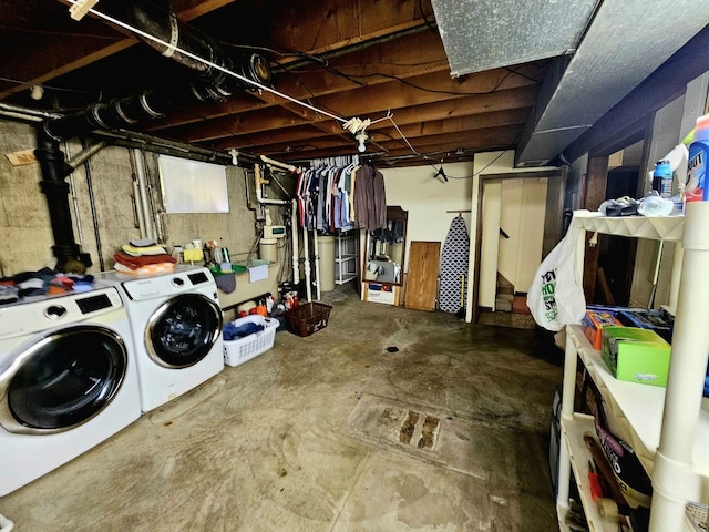 3N736 Locust Ave, West Chicago, IL 60185 - unfinished basement featuring washer and clothes dryer