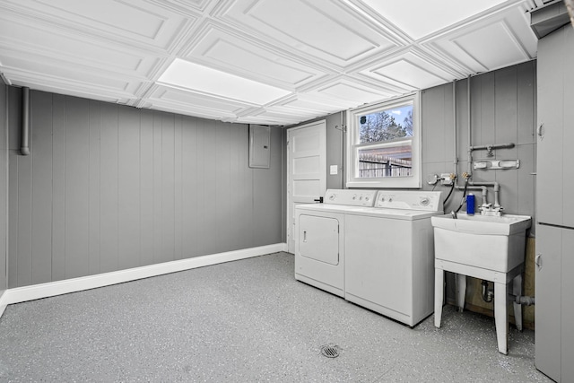 16961 Parkside Ave, South Holland, IL 60473 - laundry room with washer and dryer and electric panel