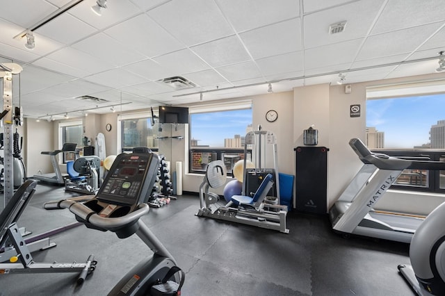 1250 N Dearborn St Unit 10B, Chicago, IL 60610 - workout area with a paneled ceiling