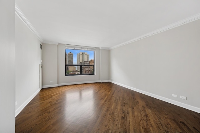 1250 N Dearborn St Unit 10B, Chicago, IL 60610 - empty room with ornamental molding and wood finished floors