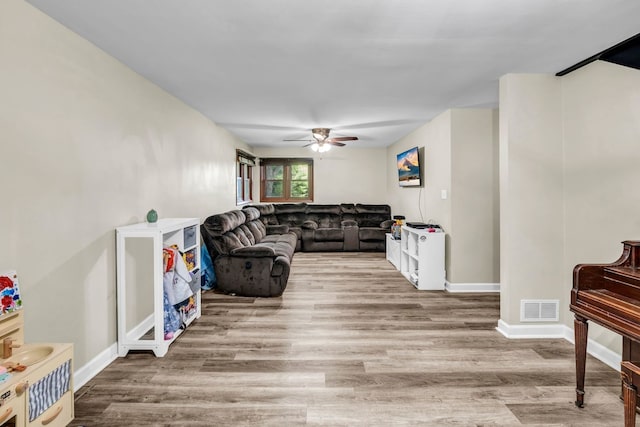 9822 W Pauling Rd, Monee, IL 60449 - living area with ceiling fan and wood finished floors