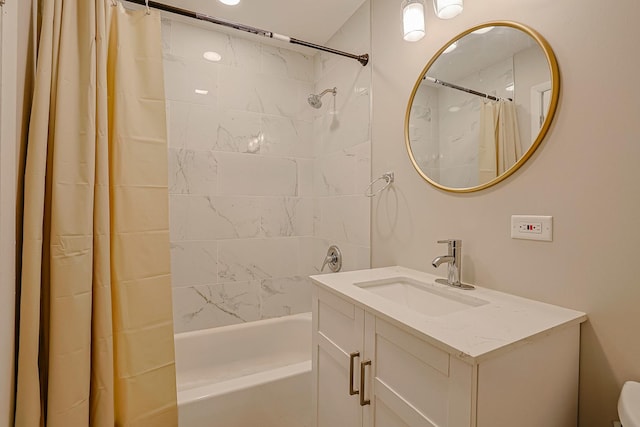 9562 Park Ln Unit 1D, Des Plaines, IL 60016 - full bathroom featuring vanity and shower / bath combination with curtain