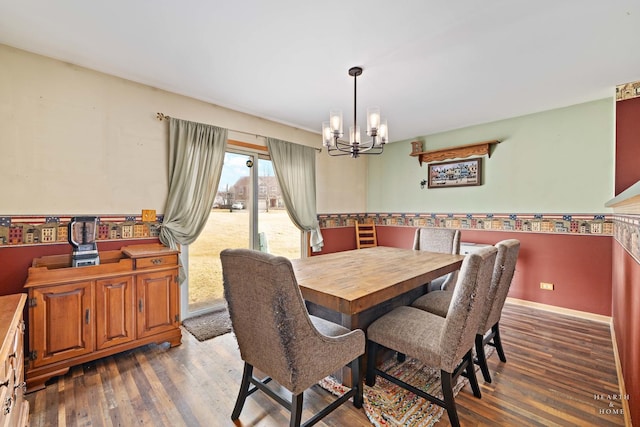 1075 Christine Ln, Antioch, IL 60002 - dining space with a chandelier and dark wood-type flooring