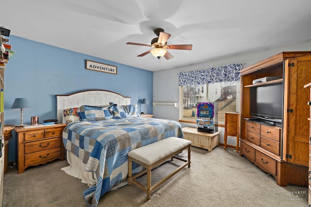 1075 Christine Ln, Antioch, IL 60002 - bedroom featuring light colored carpet and a ceiling fan