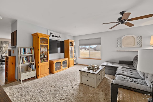 1075 Christine Ln, Antioch, IL 60002 - living area featuring ceiling fan and carpet floors