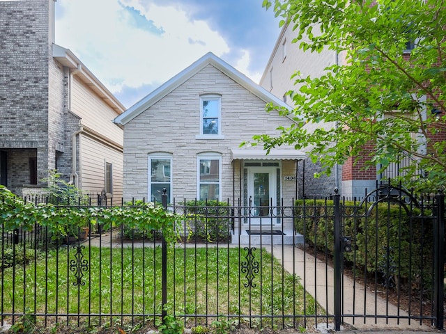 1406 N Artesian Ave, Chicago, IL 60622 - view of front facade with stone siding