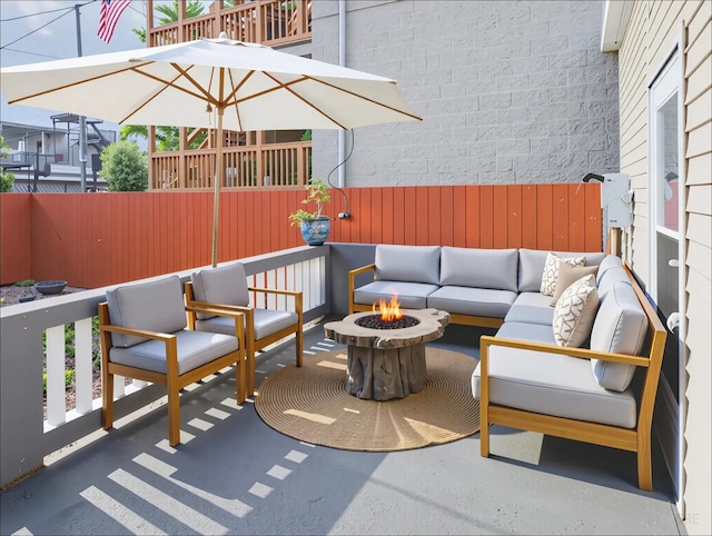 1406 N Artesian Ave, Chicago, IL 60622 - view of patio with an outdoor living space with a fire pit