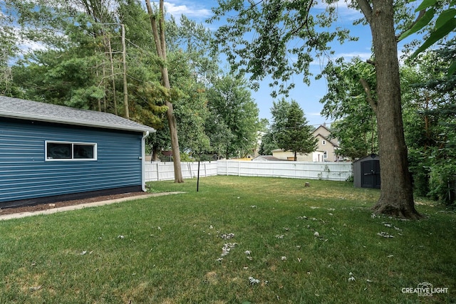 829 Liberty St, Aurora, IL 60505 - view of yard featuring a shed