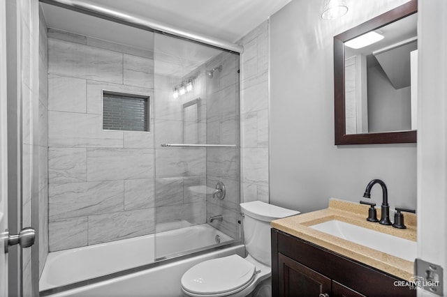 829 Liberty St, Aurora, IL 60505 - bathroom with vanity and shower / bath combination with glass door