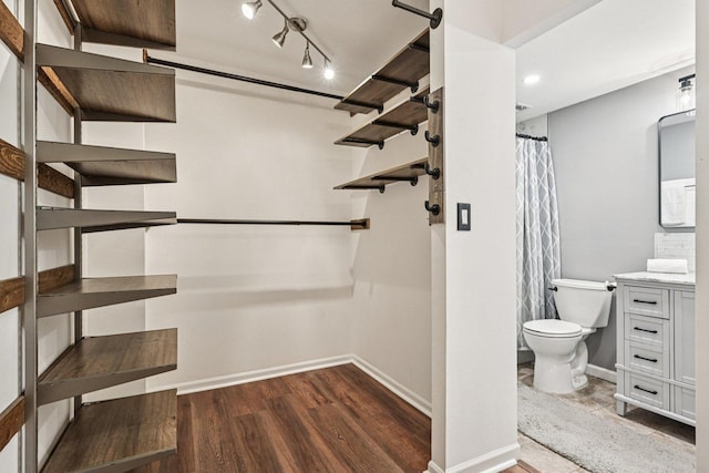 101 Bar Harbour Rd Unit 5N, Schaumburg, IL 60193 - spacious closet featuring wood finished floors and a barn door
