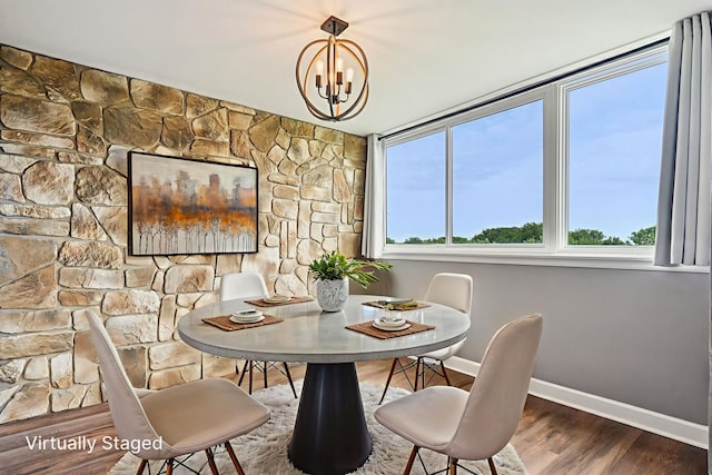 101 Bar Harbour Rd Unit 5N, Schaumburg, IL 60193 - dining space featuring a chandelier and wood finished floors