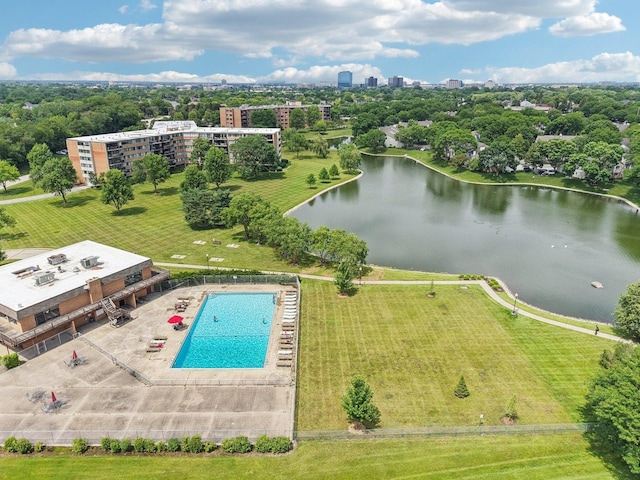101 Bar Harbour Rd Unit 5N, Schaumburg, IL 60193 - drone / aerial view of a nearby body of water and a pool