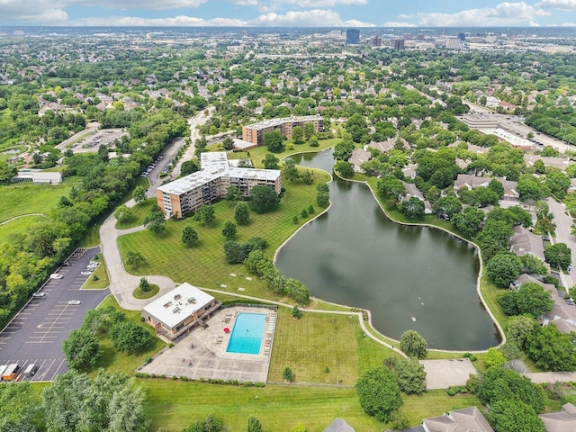 101 Bar Harbour Rd Unit 5N, Schaumburg, IL 60193 - drone / aerial view of a nearby body of water and a pool