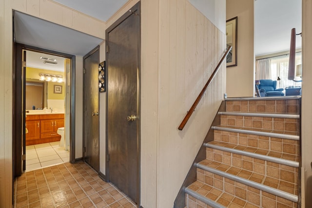 8424 Moody Ave, Burbank, IL 60459 - staircase featuring tile patterned flooring