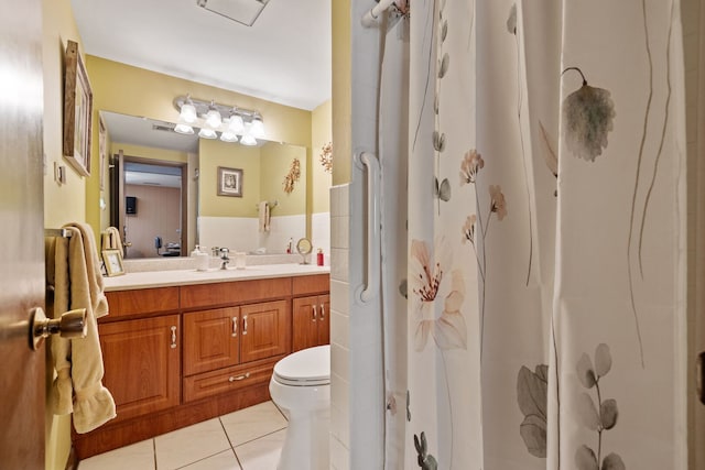 8424 Moody Ave, Burbank, IL 60459 - full bath with tile patterned flooring, a shower with shower curtain, and vanity
