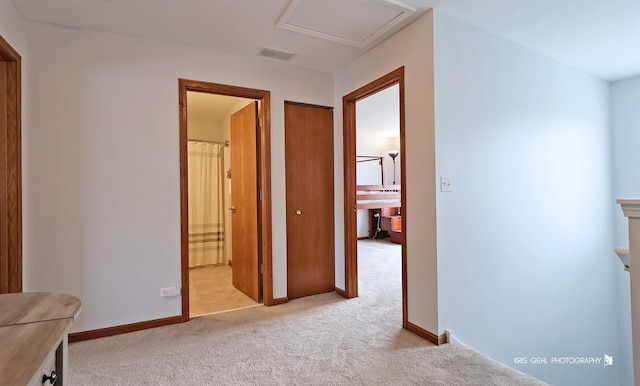 78 Thomas Ct, Grayslake, IL 60030 - hall featuring light carpet and attic access