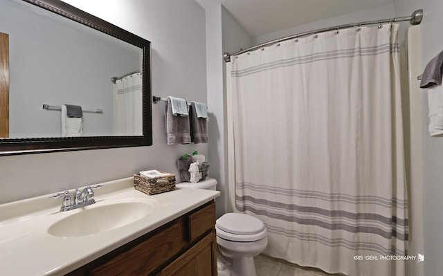 78 Thomas Ct, Grayslake, IL 60030 - bathroom featuring vanity, tile patterned flooring, and a shower with shower curtain