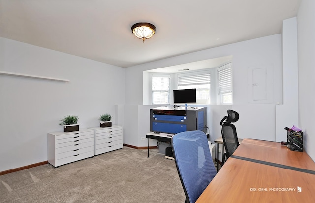 78 Thomas Ct, Grayslake, IL 60030 - carpeted home office with baseboards and electric panel