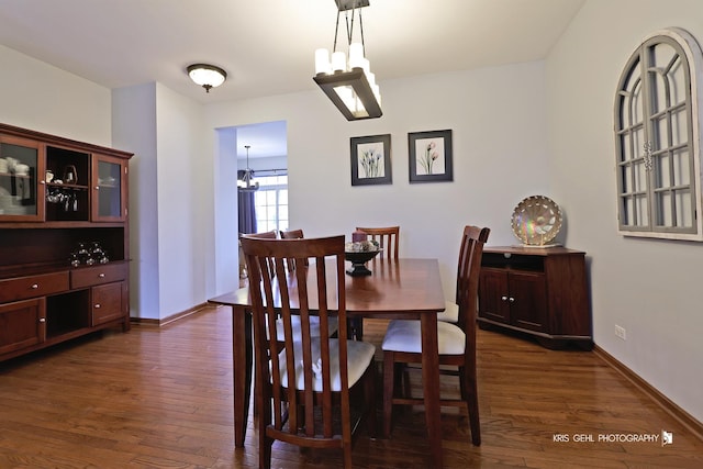 78 Thomas Ct, Grayslake, IL 60030 - dining space featuring a chandelier and dark wood-style flooring