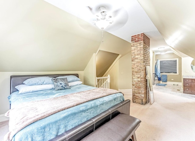 3139 Ridgeland Ave, Berwyn, IL 60402 - bedroom featuring carpet floors, lofted ceiling, and a ceiling fan