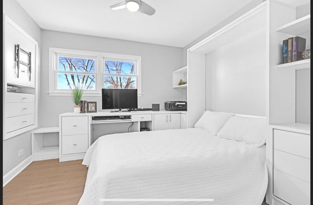 1933 Birch St, Des Plaines, IL 60018 - bedroom featuring light wood-style flooring and ceiling fan