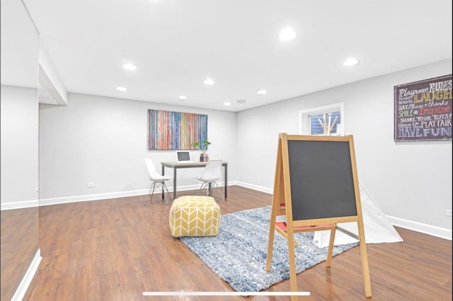1933 Birch St, Des Plaines, IL 60018 - recreation room with wood finished floors and recessed lighting