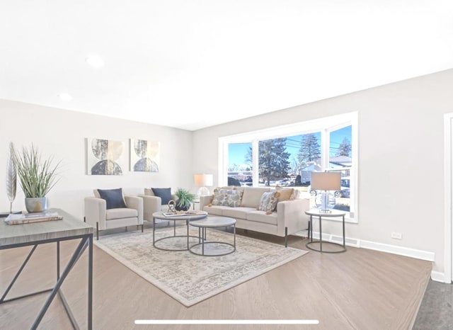 1933 Birch St, Des Plaines, IL 60018 - living room featuring recessed lighting and wood finished floors